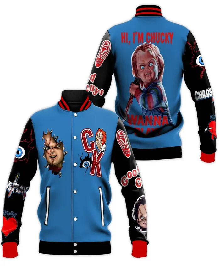 Chucky Horror Movie Wool Leather Jacket