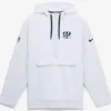Cincinnati Bengals Nike Sideline Anorak Half Zip Hooded White Jacket