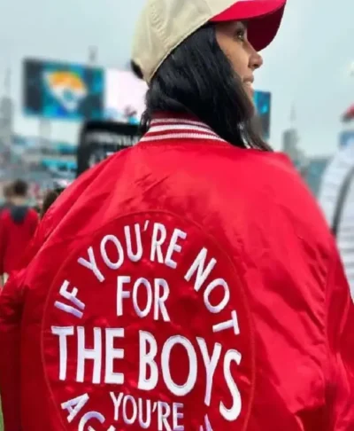 Claire Kittle The Boys Red Bomber Jacket
