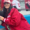 Claire Kittle The Boys Red Bomber Jacket