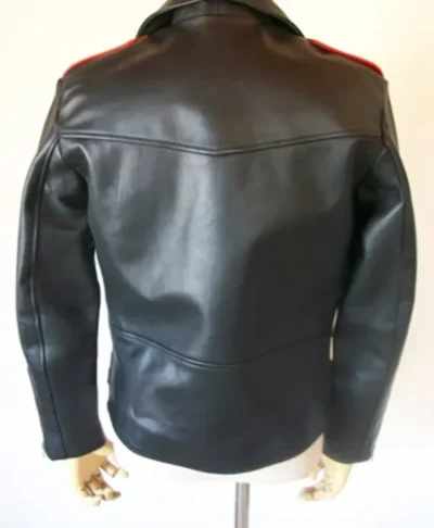 Classic Biker Red And Black Leather Jacket