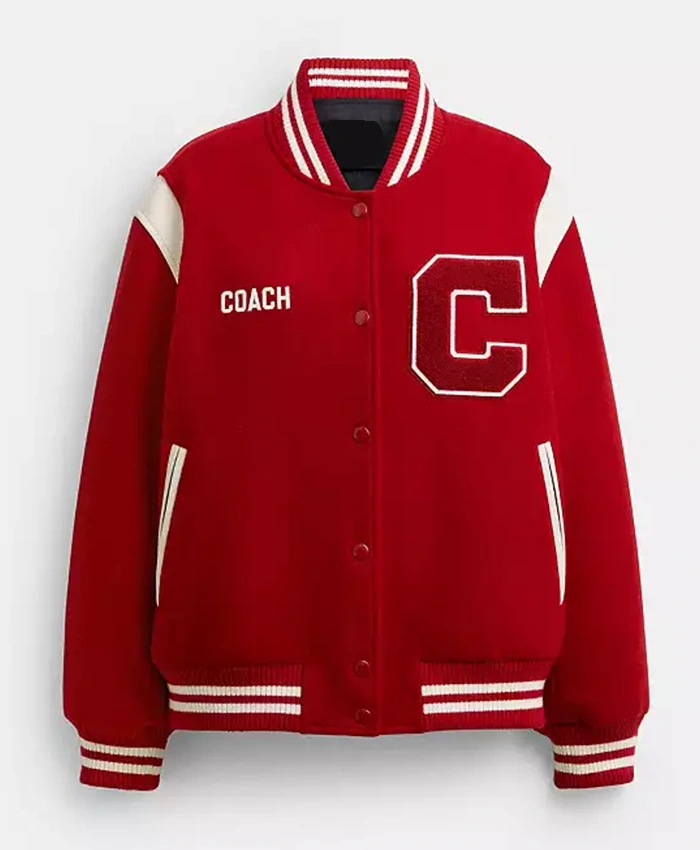 Coach Red Wool Varsity Jacket