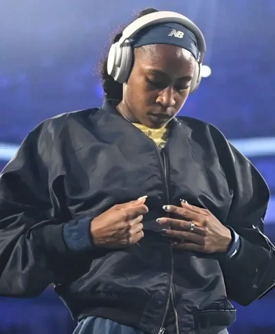 Coco Gauff US Open 2026 Black Bomber Jacket
