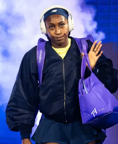 Coco Gauff US Open 2026 Black Bomber Jacket
