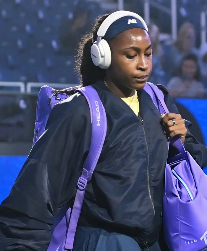 Coco Gauff US Open 2026 Black Bomber Jacket