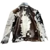 Cowhide Grey And Black Fur Leather Jacket