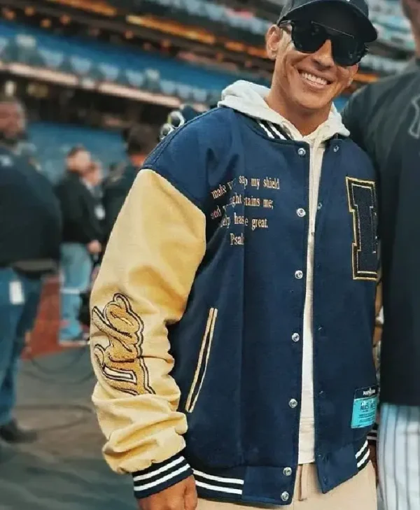 Daddy Yankee Blue Varsity Jacket