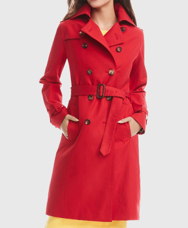 Dark Matter Alice Braga Double Breasted Red Trench Coat
