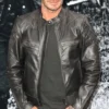 David Beckham’s Black Biker Leather Jacket