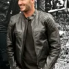 David Beckham’s Black Biker Leather Jacket