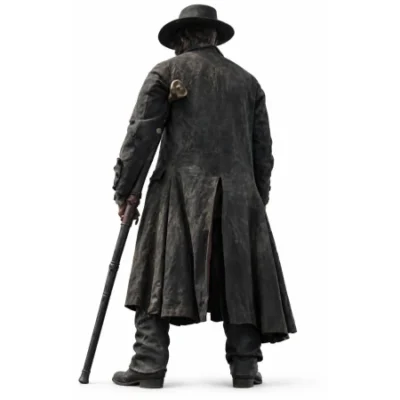 David Oyelowo Long John Silver Leather Coat and Vest Set