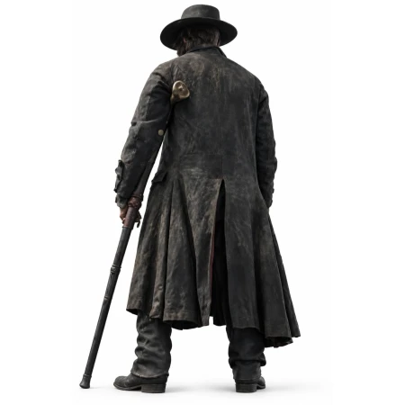 David Oyelowo Long John Silver Leather Coat and Vest Set