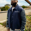 Davido Martell Navy Blue Varsity Jacket