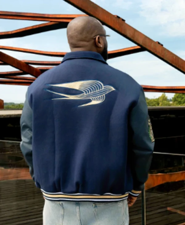 Davido Martell Navy Blue Varsity Jacket