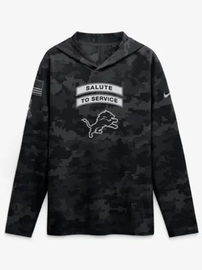 Detroit Lions 2026 Salute to Service Hooded Long Sleeve Shirt