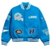 Detroit Lions Chalk Line Blue Pennant Varsity Jacket