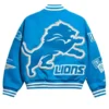 Detroit Lions Chalk Line Blue Pennant Varsity Jacket