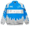 Detroit Lions Chalk Line Blue Premium Racing Jacket