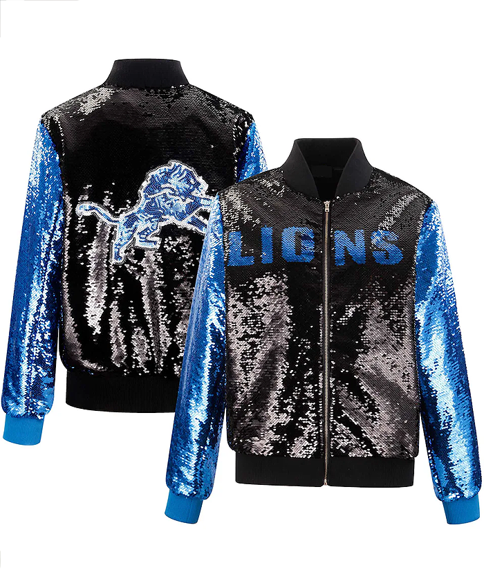 Detroit Lions Sequin Bomber Jacket