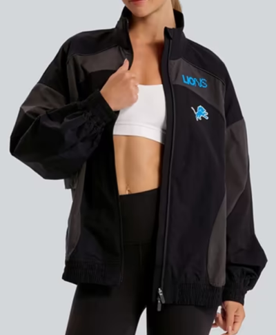 Detroit Lions lululemon Women’s Black Ventilated Oversized Track Jacket