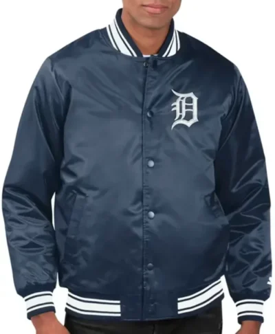 Detroit Tigers Starter Navy Blue Medium Weight Jacket