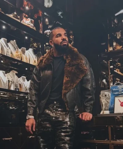 Drake Jewellry Room Shearling Leather Jacket