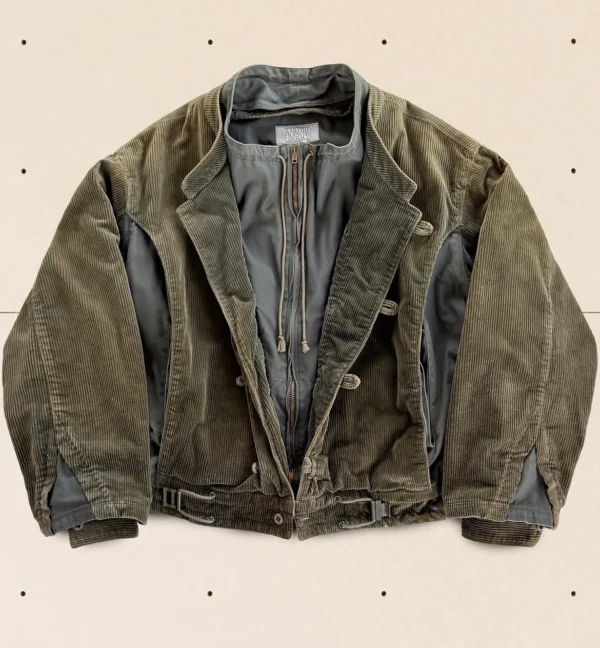 Duo Fabric Belted Streetwear Utility Jacket