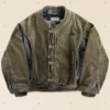 Duo Fabric Faux Layered Belt Buckle Jacket