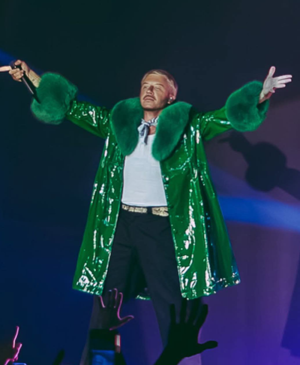 Ed Sheeran’s Tour Macklemore Green Coat