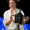 Elena Rybakina US Open Trophy 2026 White Suit