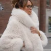 Emira D’Spain Next Gen NYC White Faux Fur Coat