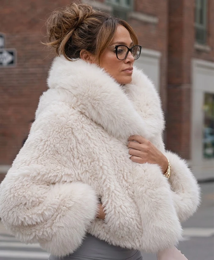 Emira D’Spain Next Gen NYC White Faux Fur Coat