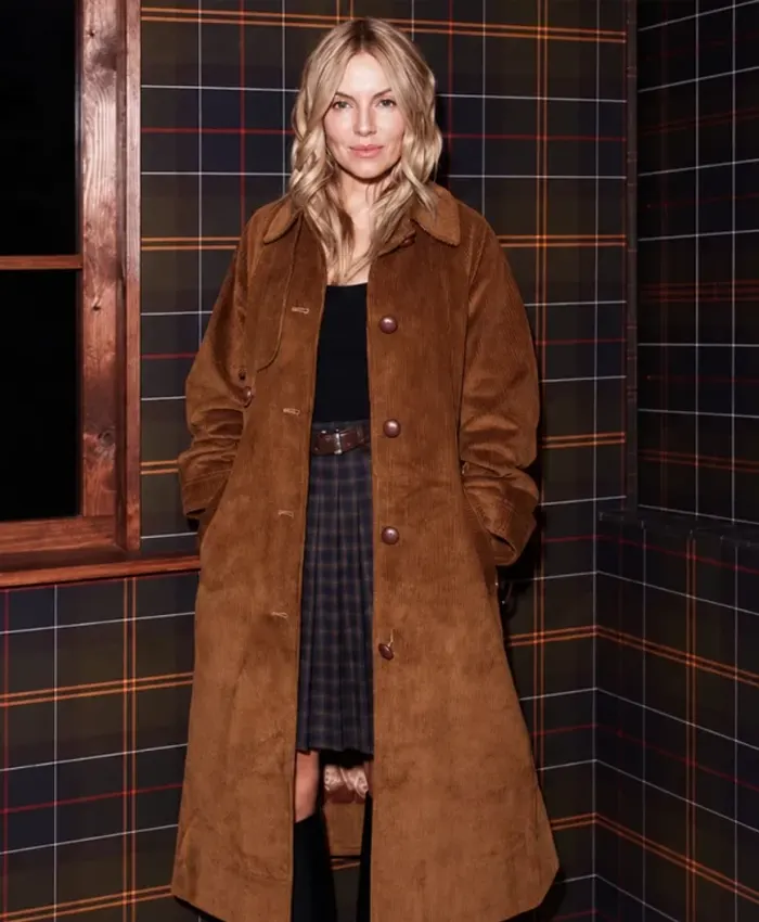 FW London 2026 Sienna Miller Brown Coat