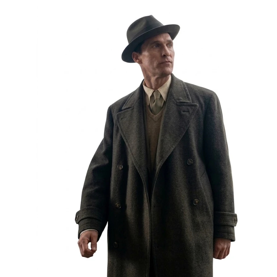 Fortitude 2026 Ed Skrein Dark Grey Wool Coat - Image 2