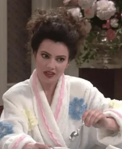 Fran Drescher The Nanny White Floral Bathrobe