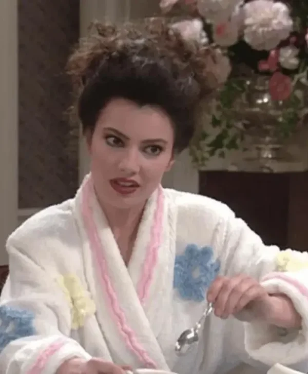 Fran Drescher The Nanny White Floral Bathrobe