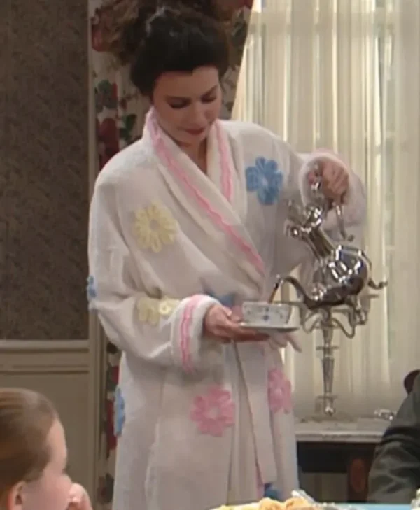 Fran Drescher The Nanny White Floral Bathrobe