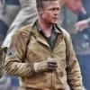 Fury Brad Pitt Military Cotton Bomber Jacket