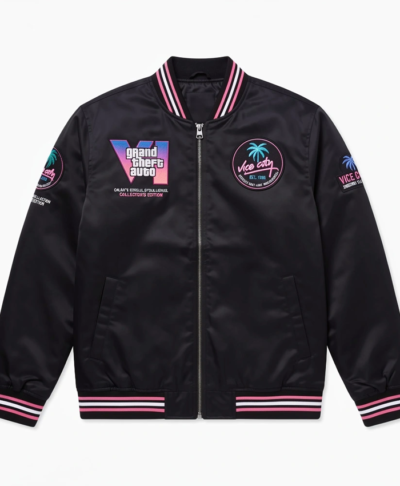 GTA VI Vice City State Black Bomber Jacket