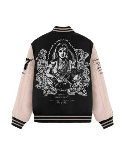 Gangster Queen Wool and Leather Varsity Jacket