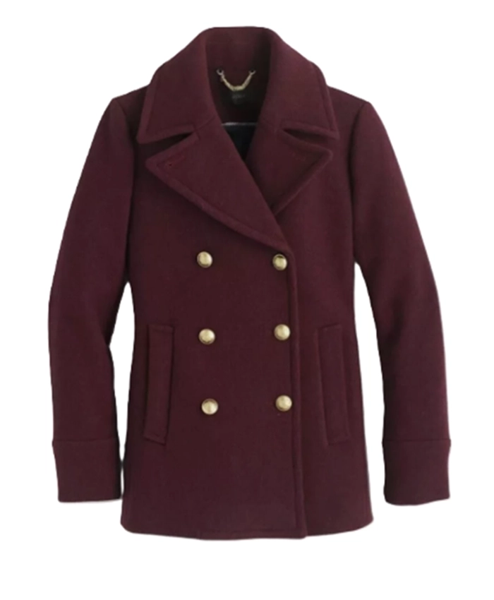 General Hospital Elizabeth Webber Maroon Peacoat