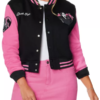 Ghost Face Pink Letterman Varsity Jacket