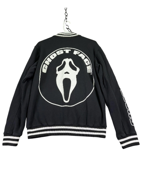 Ghost Face Wool and Leather Varsity Jacket