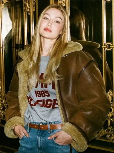 Gigi Hadid 2026 Tommy Hilfiger Aviator Jacket