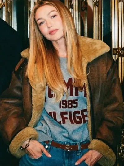 Gigi Hadid 2026 Tommy Hilfiger Aviator Jacket