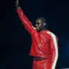 God We Trust Tour Asake Red Leather Jacket