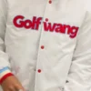 Golf Wang White Satin Snap Button Jacket