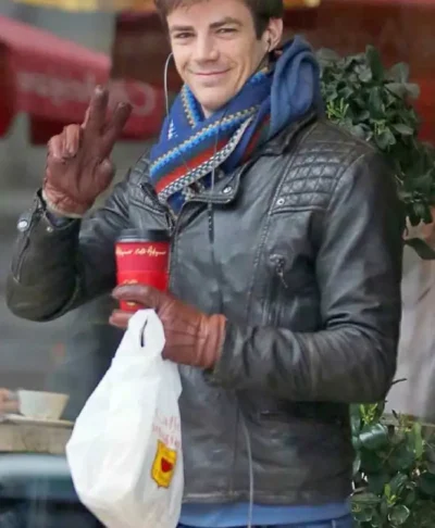 Grant Gustin The Flash Black Leather Jacket