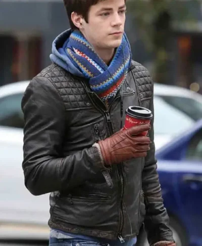 Grant Gustin The Flash Black Leather Jacket