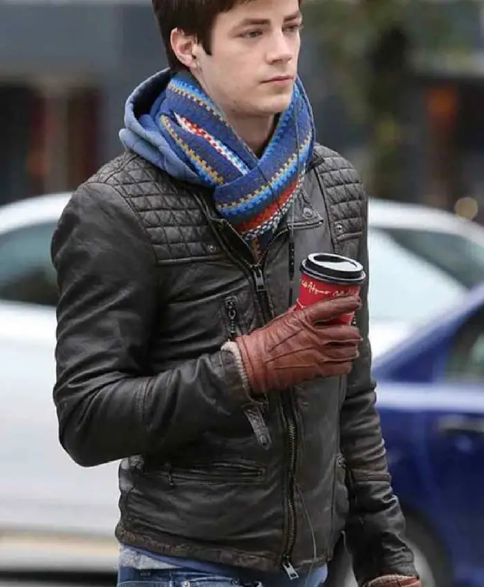 Grant Gustin The Flash Black Leather Jacket